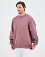 Unisex Gül Kurusu Nakışlı Bisiklet Yaka Organik Pamuk Oversize Sweatshirt