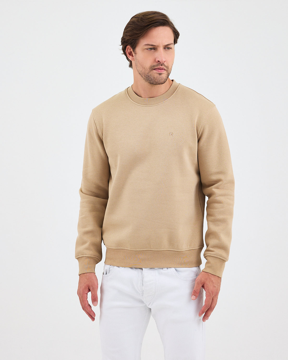 Unisex Kum Beji Nakışlı Organik Pamuk Standart Kalıp Sweatshirt