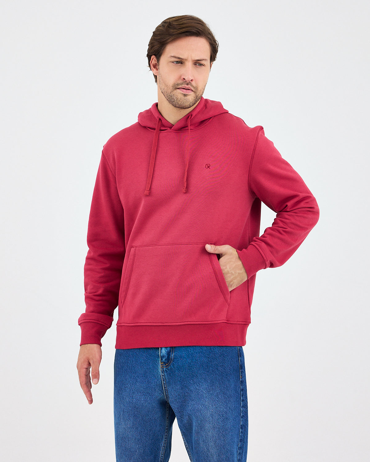Unisex Bordo Nakışlı Kapüşonlu Organik Pamuk Recycled Polyester Standart Kalıp Sweatshirt