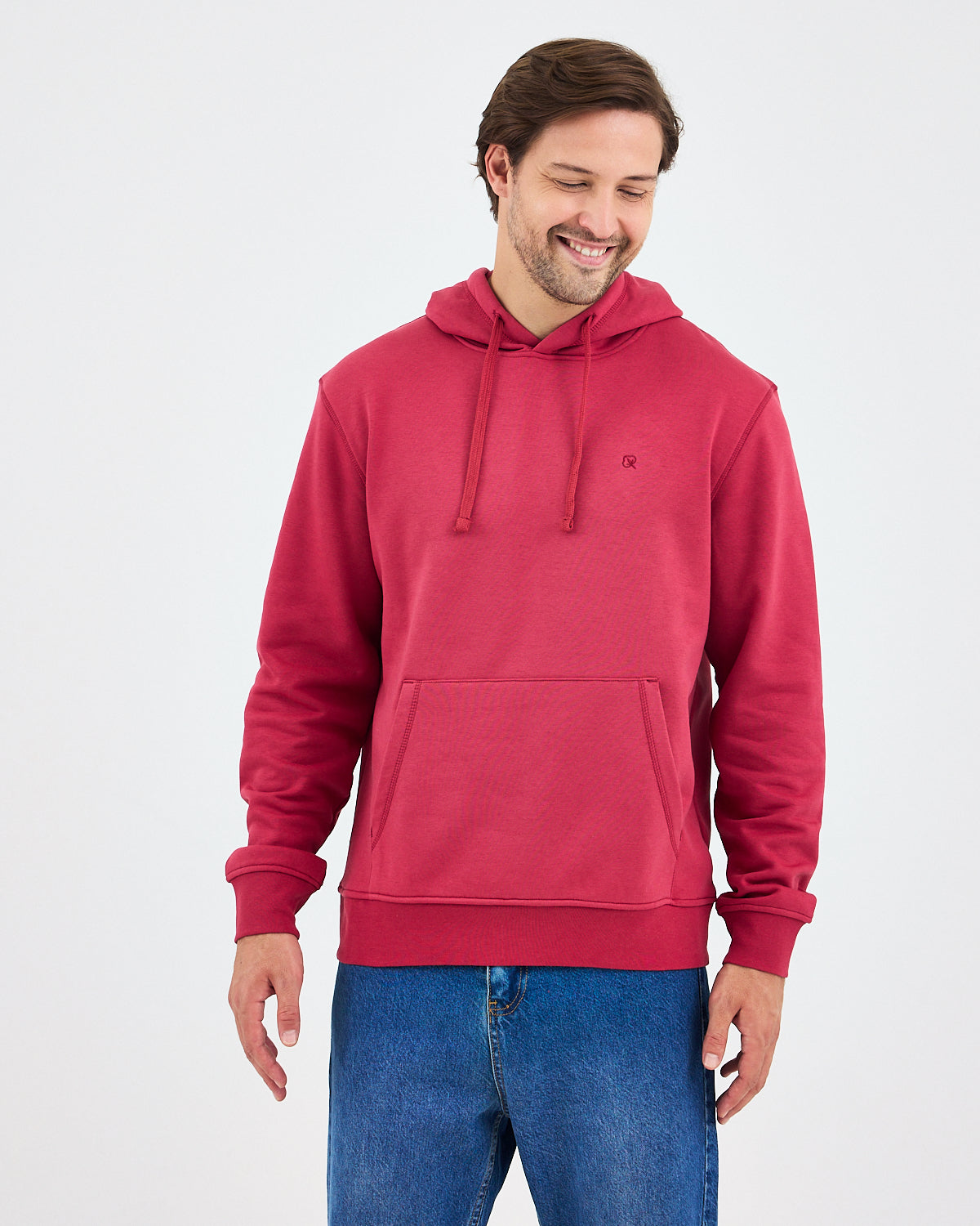 Unisex Bordo Nakışlı Kapüşonlu Organik Pamuk Recycled Polyester Standart Kalıp Sweatshirt