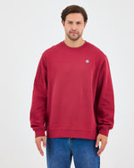 Unisex White Logo Organic Cotton Crew Neck Relaxed Fit Sweatshirt-1031153