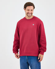 Unisex White Logo Organic Cotton Crew Neck Relaxed Fit Sweatshirt-1031153