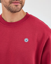 Unisex White Logo Organic Cotton Crew Neck Relaxed Fit Sweatshirt-1031153