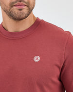 Unisex Gül Kurusu Beyaz Aplike Logo Organik Pamuk Standart Kesim Bisiklet Yaka T-shirt