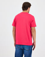 Unisex Red Embroidered Standard Fit Crew Neck Organic Cotton T-Shirt-1010217