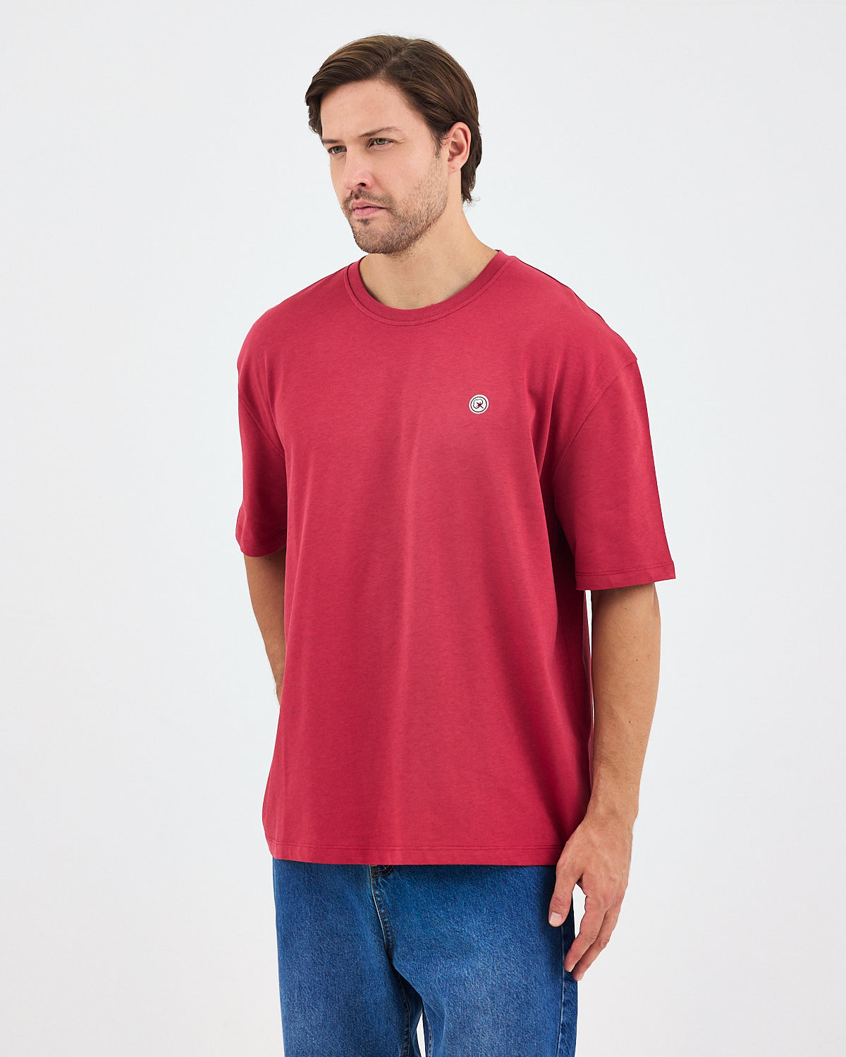 Unisex White Appliqué Logo Detail Oversize Organic Cotton T-Shirt -10305R16