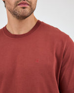 Unisex Gül Kurusu Nakış Standart Kalıp Organik Pamuk Bisiklet Yaka T-Shirt