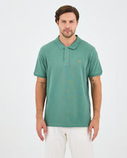 Men's Orange Embroidered Standard Fit Organic Cotton Polo T-Shirt - 1020840
