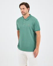 Men's Orange Embroidered Standard Fit Organic Cotton Polo T-Shirt - 1020840