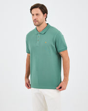 Men's Orange Embroidered Standard Fit Organic Cotton Polo T-Shirt - 1020840