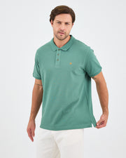 Men's Orange Embroidered Standard Fit Organic Cotton Polo T-Shirt - 1020840