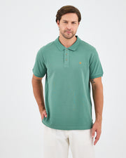 Men's Orange Embroidered Standard Fit Organic Cotton Polo T-Shirt - 1020840