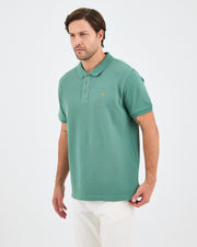Men's Orange Embroidered Standard Fit Organic Cotton Polo T-Shirt - 1020840