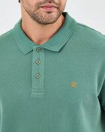 Men's Orange Embroidered Standard Fit Organic Cotton Polo T-Shirt - 1020840
