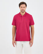 Men's Blue Embroidered Standard Fit Organic Cotton Polo Neck T-Shirt-1020816