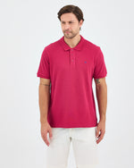 Men's Blue Embroidered Standard Fit Organic Cotton Polo Neck T-Shirt-1020816