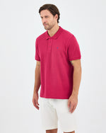 Men's Blue Embroidered Standard Fit Organic Cotton Polo Neck T-Shirt-1020816