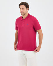 Men's Blue Embroidered Standard Fit Organic Cotton Polo Neck T-Shirt-1020816