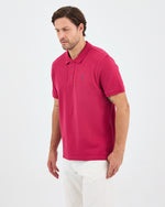 Men's Blue Embroidered Standard Fit Organic Cotton Polo Neck T-Shirt-1020816