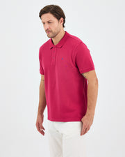 Men's Blue Embroidered Standard Fit Organic Cotton Polo Neck T-Shirt-1020816