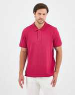 Men's Blue Embroidered Standard Fit Organic Cotton Polo Neck T-Shirt-1020816