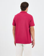Men's Blue Embroidered Standard Fit Organic Cotton Polo Neck T-Shirt-1020816