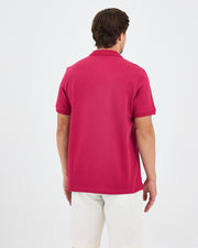 Men's Blue Embroidered Standard Fit Organic Cotton Polo Neck T-Shirt-1020816