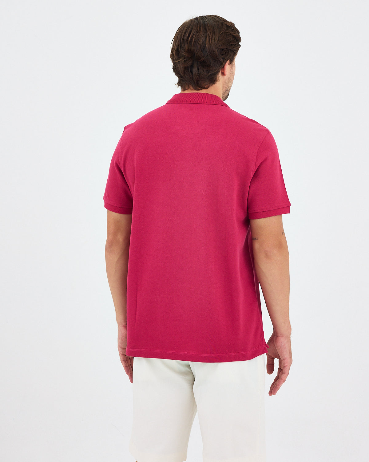 Men's Blue Embroidered Standard Fit Organic Cotton Polo Neck T-Shirt-1020816