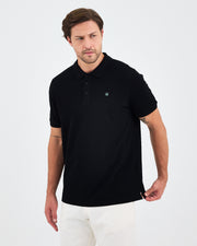 Men's Silver Embroidered Standard Fit Organic Cotton Polo Neck T-Shirt -1020803