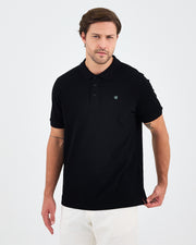 Men's Silver Embroidered Standard Fit Organic Cotton Polo Neck T-Shirt -1020803