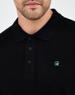 Men's Silver Embroidered Standard Fit Organic Cotton Polo Neck T-Shirt -1020803