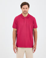 Erkek Bordo Nakışlı Standart Kalıp Organik Pamuklu Polo Yaka T-Shirt