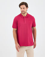Erkek Bordo Nakışlı Standart Kalıp Organik Pamuklu Polo Yaka T-Shirt