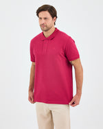 Erkek Bordo Nakışlı Standart Kalıp Organik Pamuklu Polo Yaka T-Shirt