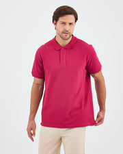 Erkek Bordo Nakışlı Standart Kalıp Organik Pamuklu Polo Yaka T-Shirt