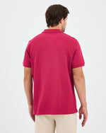Erkek Bordo Nakışlı Standart Kalıp Organik Pamuklu Polo Yaka T-Shirt