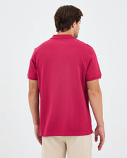 Erkek Bordo Nakışlı Standart Kalıp Organik Pamuklu Polo Yaka T-Shirt
