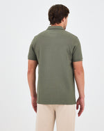 Erkek Haki Beyaz Aplike Logo Standart Kesim Polo Yaka T-shirt– BCI Sertifikalı Pamuk