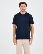 Men's Red Embroidered Standard Fit Organic Cotton Polo Neck T-Shirt-1020804