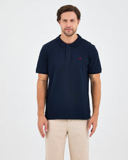 Men's Red Embroidered Standard Fit Organic Cotton Polo Neck T-Shirt-1020804