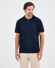 Men's Red Embroidered Standard Fit Organic Cotton Polo Neck T-Shirt-1020804