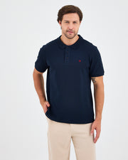 Men's Red Embroidered Standard Fit Organic Cotton Polo Neck T-Shirt-1020804