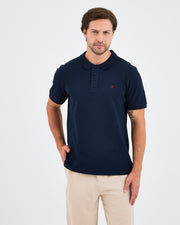 Men's Red Embroidered Standard Fit Organic Cotton Polo Neck T-Shirt-1020804