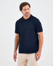 Men's Red Embroidered Standard Fit Organic Cotton Polo Neck T-Shirt-1020804