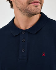 Men's Red Embroidered Standard Fit Organic Cotton Polo Neck T-Shirt-1020804