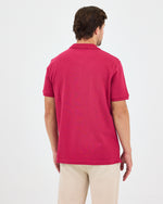 Men's White Applique Logo Organic Cotton Standard Fit Polo Neck T-shirt-10308C16