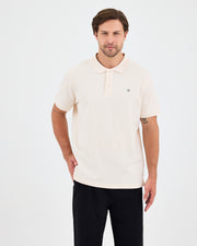 Men's Green Embroidered Standard Fit Organic Cotton Polo Neck T-Shirt-1020802
