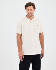 Men's Green Embroidered Standard Fit Organic Cotton Polo Neck T-Shirt-1020802