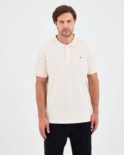 Men's Green Embroidered Standard Fit Organic Cotton Polo Neck T-Shirt-1020802