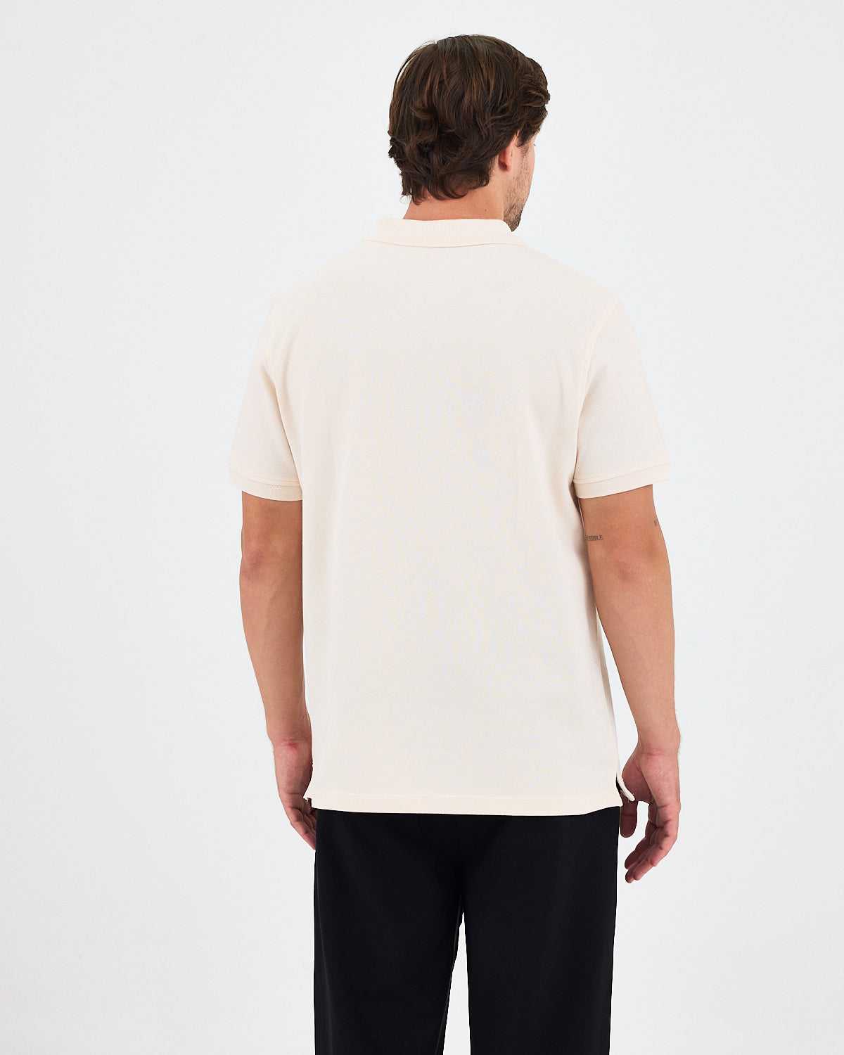 Men's Green Embroidered Standard Fit Organic Cotton Polo Neck T-Shirt-1020802